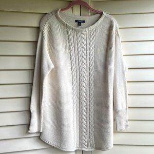 Chaps by RL Cable-knit Cream Sweater Women's M
